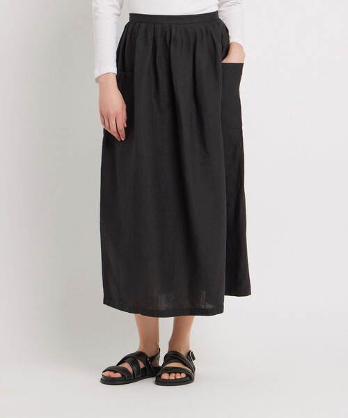 agnes b.（アニエスベー）の「リネン ロングスカート "Telma"（スカート・レディース・ブラック・36/38）」の5枚目の写真