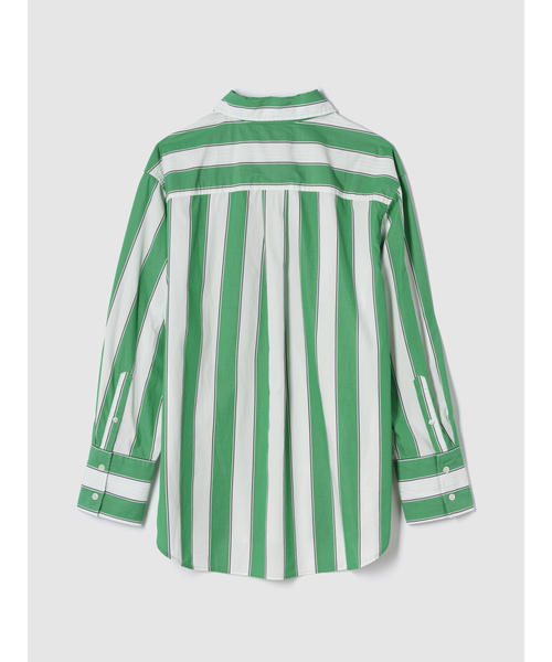 GAP（ギャップ）の「ポプリン ビッグシャツ（シャツ/ブラウス・レディース・ブルー系その他/イエロー/ピンク系その他/グリーン/ピンク/ホワイト×ブルー・L/M/XS/XXS/S）」の7枚目の写真