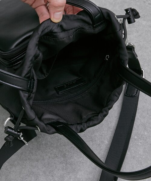 Lui's（ルイス）の「シンセティックレザーナイロンコンビ2way巾着ショルダーバッグ（ショルダーバッグ・メンズ・ブラック・FREE）」の21枚目の写真