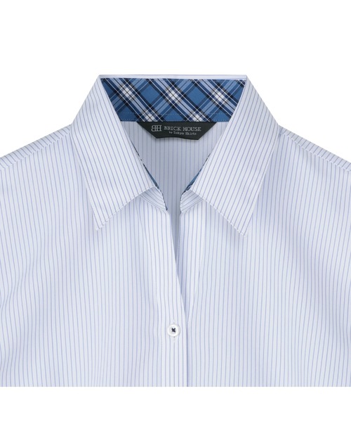 TOKYO SHIRTS(トウキョウシャツ)の「透け防止 形態安定ノーアイロン スキッパー 7分袖ビジネスワイシャツ(ビジネスシャツ・レディース・ブルー・LL/S/M/L/XS/XL)」の3枚目の写真