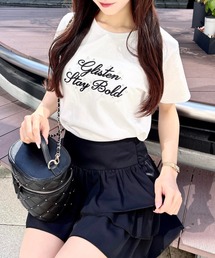 装飾付ふくれ刺繍ロゴTシャツ