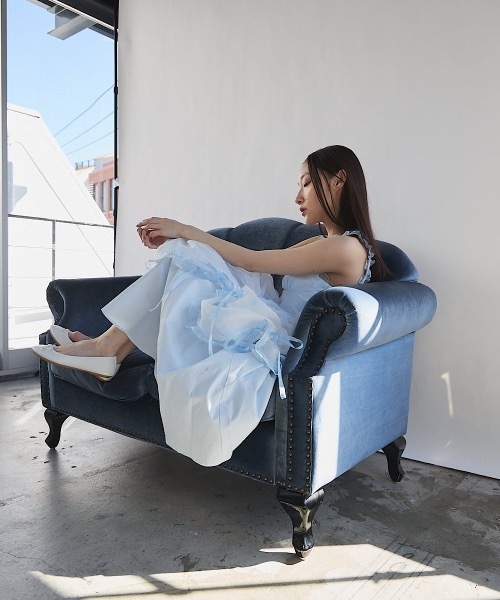 PAIN（ペイン）の「オーガンジーバイカラーフリルシャツロングドレス（ドレス・レディース・ブラック/ホワイト×ピンク/ブルー・FREE）」の12枚目の写真