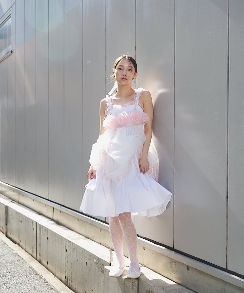 PAIN（ペイン）の「オーガンジーバイカラーフリルシャツロングドレス（ドレス・レディース・ブラック/ホワイト×ピンク/ブルー・FREE）」の9枚目の写真