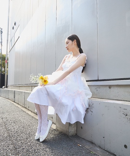 PAIN（ペイン）の「オーガンジーバイカラーフリルシャツロングドレス（ドレス・レディース・ブラック/ホワイト×ピンク/ブルー・FREE）」の7枚目の写真