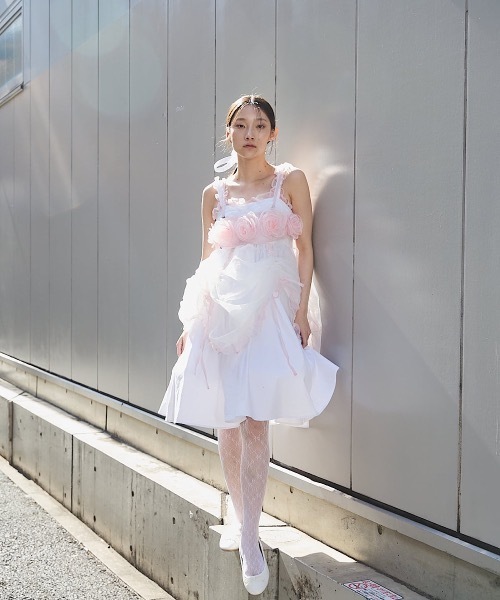 セール】オーガンジーバイカラーフリルシャツロングドレス（ドレス