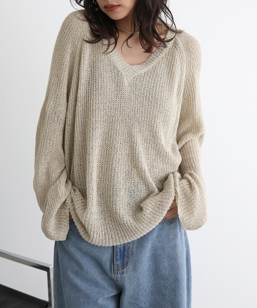 venit - VENIT 透かし編み Vネック ニットの通販 by ma's shop