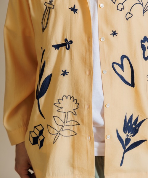 MEN , WOMEN】LEIN お絵描き刺繍シャツ（シャツ/ブラウス
