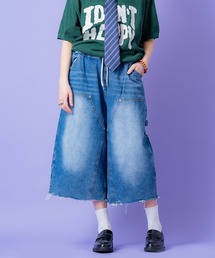 a.p.o.v.（エーピーオービー）の「a.p.o.v. ダブルニーデニムスーパーワイドペインターハーフパンツ（デニムパンツ）」
