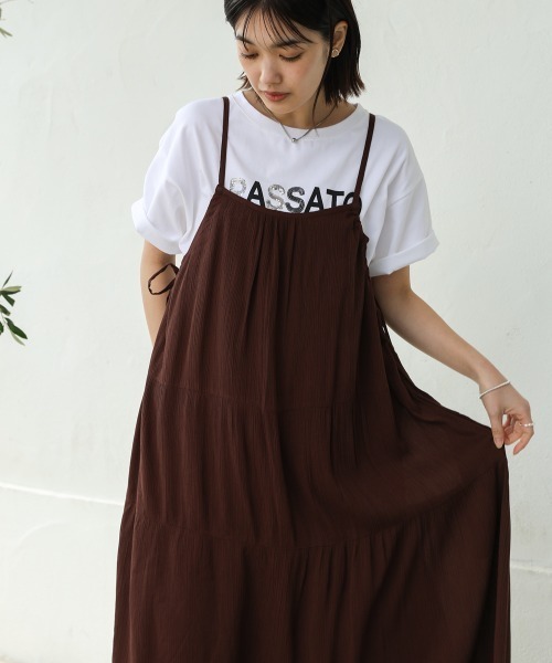 Bou Jeloud（ブージュルード）の「レーヨンクレープキャミワンピース（ワンピース・レディース・ブルー/ブラック/ブラウン・38）」の4枚目の写真