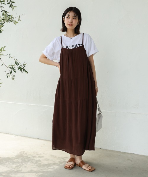 Bou Jeloud（ブージュルード）の「レーヨンクレープキャミワンピース（ワンピース・レディース・ブルー/ブラック/ブラウン・38）」の5枚目の写真