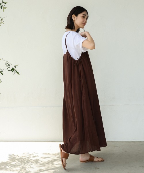 Bou Jeloud（ブージュルード）の「レーヨンクレープキャミワンピース（ワンピース・レディース・ブルー/ブラック/ブラウン・38）」の9枚目の写真