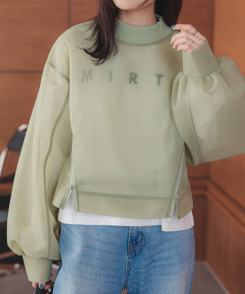 KOBE LETTUCE（コウベレタス）の「フロントジップシアーダンボールトップス（その他トップス・レディース・オフホワイト/グリーン/イエロー/ブラック・M）」の4枚目の写真