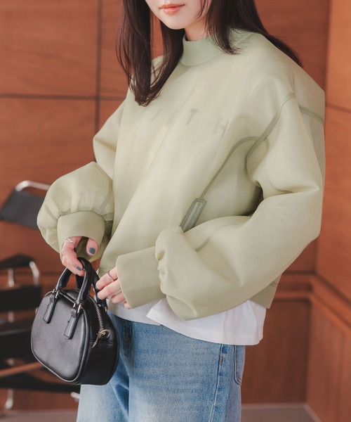 KOBE LETTUCE（コウベレタス）の「フロントジップシアーダンボールトップス（その他トップス・レディース・オフホワイト/グリーン/イエロー/ブラック・M）」の7枚目の写真