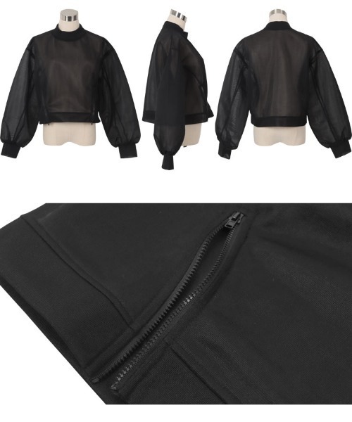 KOBE LETTUCE（コウベレタス）の「フロントジップシアーダンボールトップス（その他トップス・レディース・オフホワイト/グリーン/イエロー/ブラック・M）」の9枚目の写真