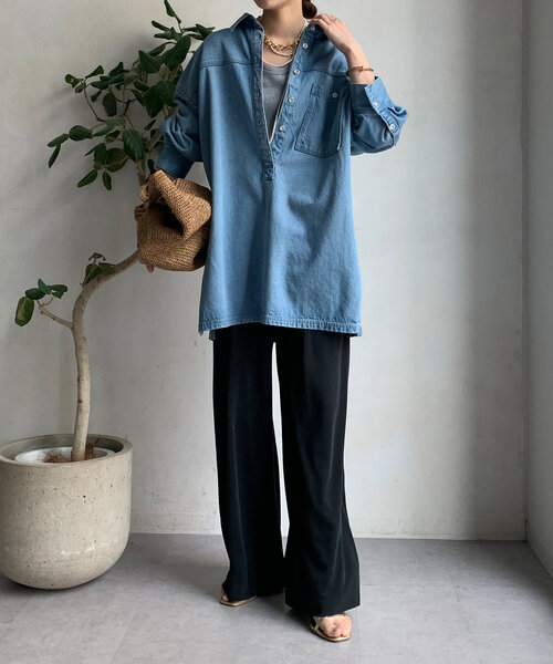 DouDou(ドゥドゥ)の「サンドウォッシュモダールパンツ(その他パンツ・レディース・ネイビー/ブラック/ブラウン・38/36)」の4枚目の写真