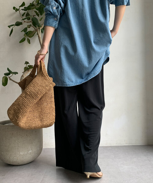 DouDou(ドゥドゥ)の「サンドウォッシュモダールパンツ(その他パンツ・レディース・ネイビー/ブラック/ブラウン・38/36)」の12枚目の写真
