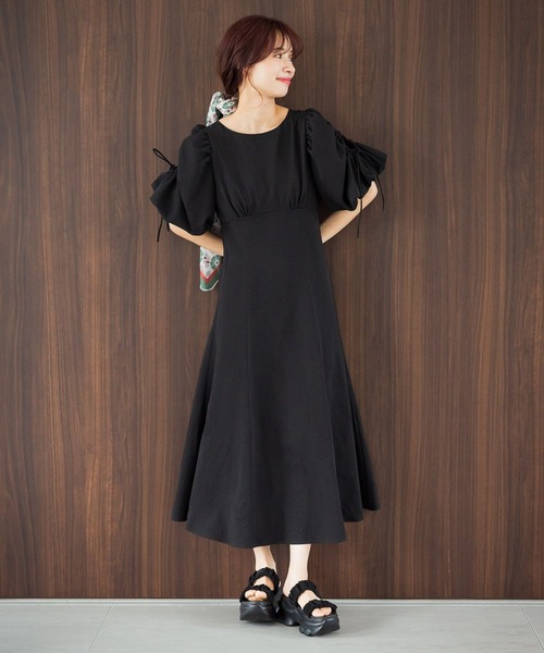 mysty woman（ミスティウーマン）の「［追加1］パワショルジャガードワンピース 491353（ワンピース・レディース・オフホワイト/ブラック/ベージュ・FREE）」の11枚目の写真