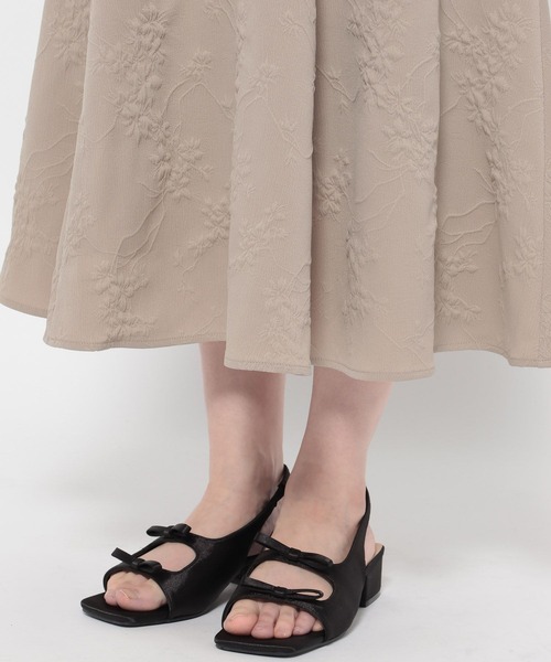 mysty woman（ミスティウーマン）の「［追加1］パワショルジャガードワンピース 491353（ワンピース・レディース・オフホワイト/ブラック/ベージュ・FREE）」の19枚目の写真