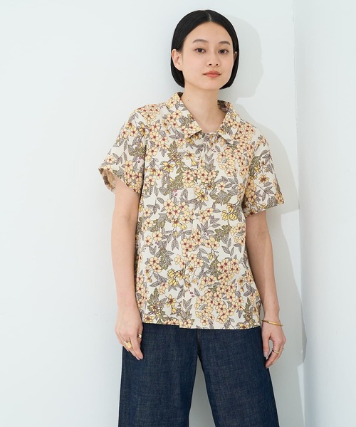 collex(コレックス)の「ボタニカルプリントシャツ(シャツ/ブラウス・レディース・イエロー/ネイビー・フリー)」の3枚目の写真