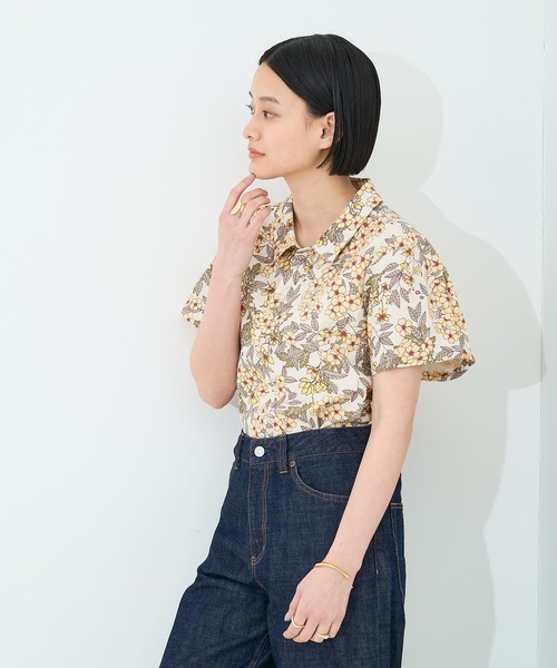 collex(コレックス)の「ボタニカルプリントシャツ(シャツ/ブラウス・レディース・イエロー/ネイビー・フリー)」の4枚目の写真