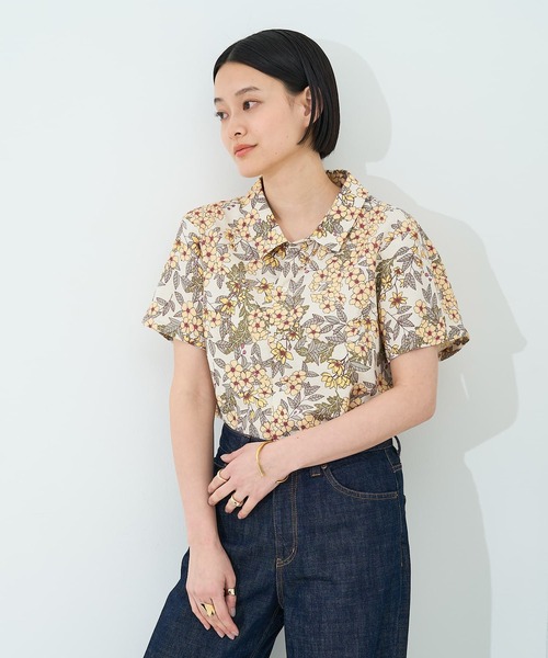 collex(コレックス)の「ボタニカルプリントシャツ(シャツ/ブラウス・レディース・イエロー/ネイビー・フリー)」の5枚目の写真