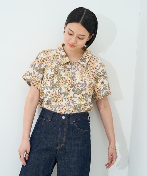 collex(コレックス)の「ボタニカルプリントシャツ(シャツ/ブラウス・レディース・イエロー/ネイビー・フリー)」の6枚目の写真