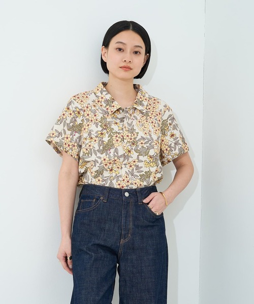 collex(コレックス)の「ボタニカルプリントシャツ(シャツ/ブラウス・レディース・イエロー/ネイビー・フリー)」の7枚目の写真