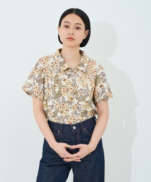 collex(コレックス)の「ボタニカルプリントシャツ(シャツ/ブラウス・レディース・イエロー/ネイビー・フリー)」の8枚目の写真