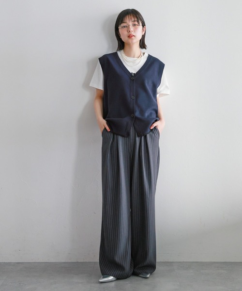 RAGEBLUE（レイジブルー）の「ミラノリブ/ワンポイント刺繍ベスト（ベスト・レディース・グレー/ネイビー・FREE）」の11枚目の写真