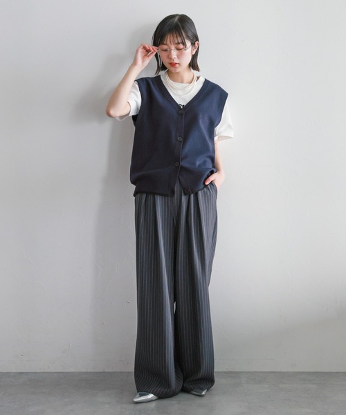 RAGEBLUE（レイジブルー）の「ミラノリブ/ワンポイント刺繍ベスト（ベスト・レディース・グレー/ネイビー・FREE）」の13枚目の写真