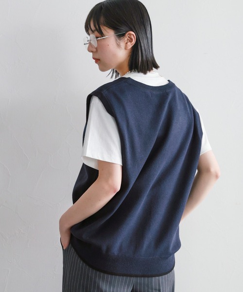 RAGEBLUE（レイジブルー）の「ミラノリブ/ワンポイント刺繍ベスト（ベスト・レディース・グレー/ネイビー・FREE）」の16枚目の写真