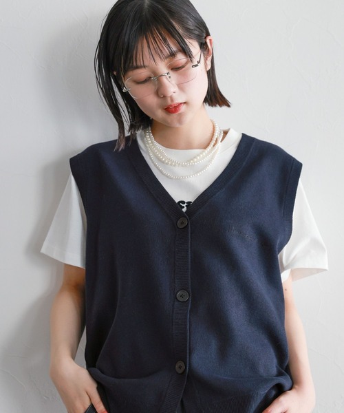 RAGEBLUE（レイジブルー）の「ミラノリブ/ワンポイント刺繍ベスト（ベスト・レディース・グレー/ネイビー・FREE）」の17枚目の写真
