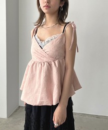 ジュエローブ Jewelobe コットンレースコルセットディテールチュニック （ピンク） ジュエローブ Jewelobe コットンレースコルセットディテール