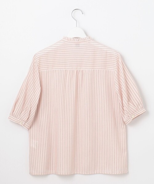 J.PRESS(ジェイプレス)の「【洗える・接触冷感】ドビー強撚ストライプ スキッパー ブラウス(シャツ/ブラウス・レディース・ピンク系1/ネイビー系1・9/11)」の9枚目の写真