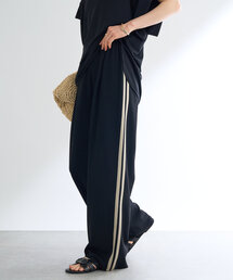 un dix cors | カットジョーゼットラインパンツ(スラックス)