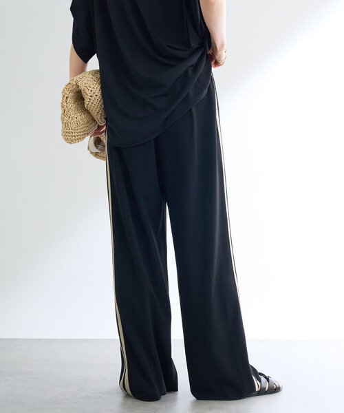 un dix cors（アンディコール）の「カットジョーゼットラインパンツ（スラックス・レディース・ブラック・FREE）」の5枚目の写真