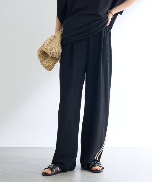un dix cors（アンディコール）の「カットジョーゼットラインパンツ（スラックス・レディース・ブラック・FREE）」の6枚目の写真