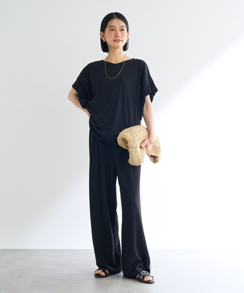 un dix cors（アンディコール）の「カットジョーゼットラインパンツ（スラックス・レディース・ブラック・FREE）」の7枚目の写真