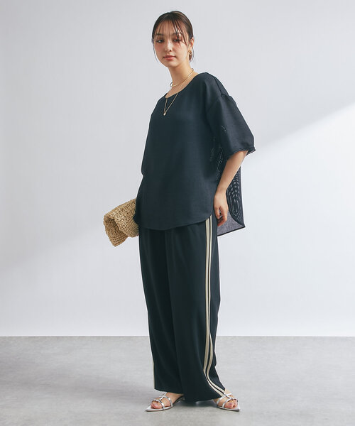 un dix cors（アンディコール）の「カットジョーゼットラインパンツ（スラックス・レディース・ブラック・FREE）」の11枚目の写真