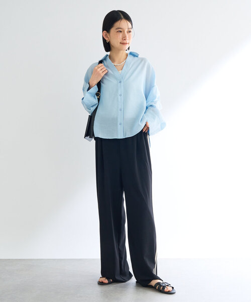 un dix cors（アンディコール）の「カットジョーゼットラインパンツ（スラックス・レディース・ブラック・FREE）」の12枚目の写真