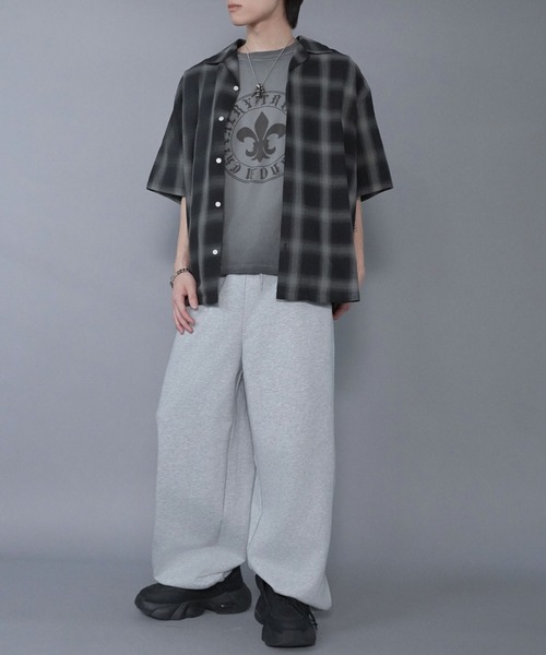 セール】スウェットワイドパンツ/2タックデザイン（その他