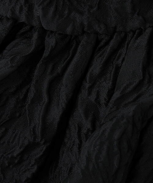 ジャガードクロップドブラウス　ブラック ◇ジャガードクロップドブラウス（シャツ/ブラウス）｜NATURAL