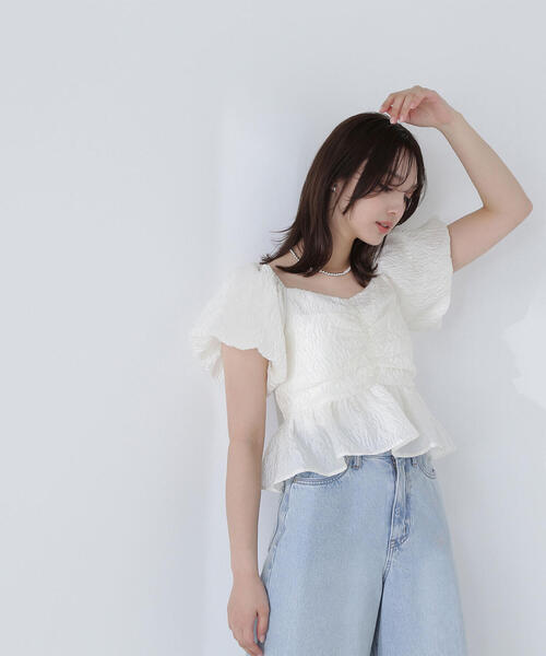 ◇ジャガードクロップドブラウス（シャツ/ブラウス）｜NATURAL