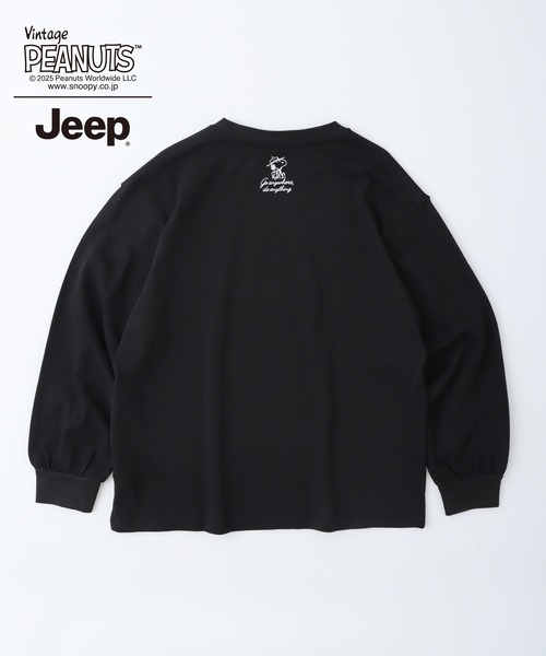 PEANUTS(ピーナッツ)の「PEANUTS×Jeep チェーンステッチ刺繍オーバーサイズ長袖Tシャツ(Tシャツ/カットソー・メンズ・マスタード/ブラック/カーキ・S/M/L/LL)」の5枚目の写真