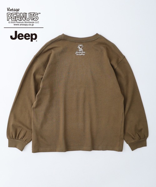 PEANUTS(ピーナッツ)の「PEANUTS×Jeep チェーンステッチ刺繍オーバーサイズ長袖Tシャツ(Tシャツ/カットソー・メンズ・マスタード/ブラック/カーキ・S/M/L/LL)」の7枚目の写真
