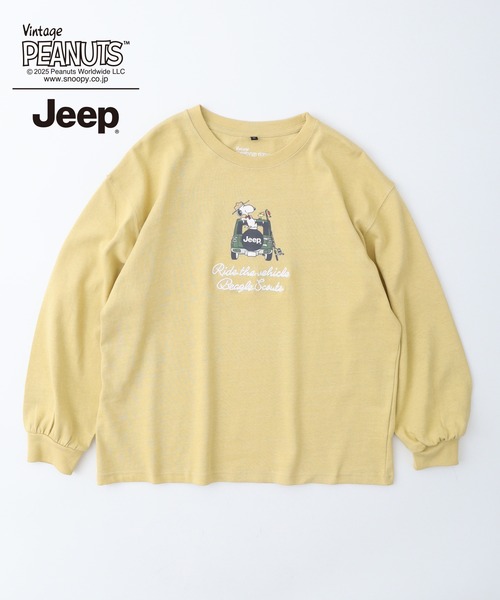 PEANUTS(ピーナッツ)の「PEANUTS×Jeep チェーンステッチ刺繍オーバーサイズ長袖Tシャツ(Tシャツ/カットソー・メンズ・マスタード/ブラック/カーキ・S/M/L/LL)」の8枚目の写真