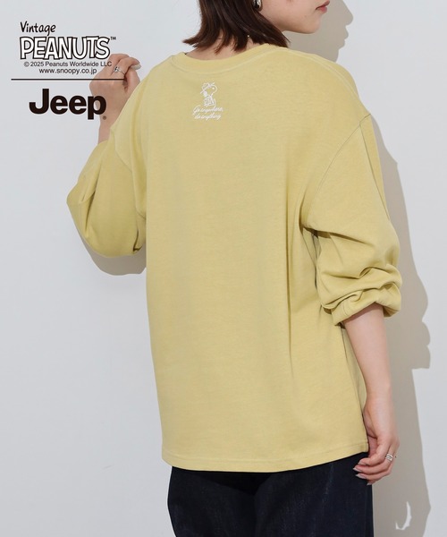 PEANUTS(ピーナッツ)の「PEANUTS×Jeep チェーンステッチ刺繍オーバーサイズ長袖Tシャツ(Tシャツ/カットソー・メンズ・マスタード/ブラック/カーキ・S/M/L/LL)」の18枚目の写真