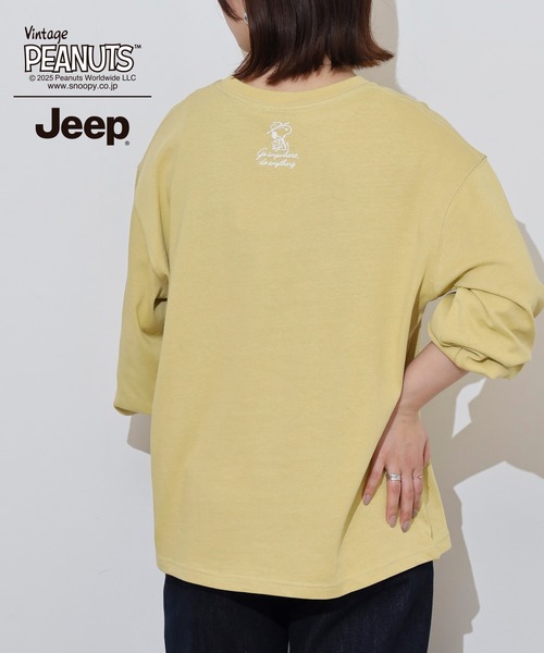 PEANUTS(ピーナッツ)の「PEANUTS×Jeep チェーンステッチ刺繍オーバーサイズ長袖Tシャツ(Tシャツ/カットソー・メンズ・マスタード/ブラック/カーキ・S/M/L/LL)」の19枚目の写真