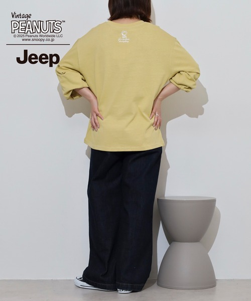 PEANUTS(ピーナッツ)の「PEANUTS×Jeep チェーンステッチ刺繍オーバーサイズ長袖Tシャツ(Tシャツ/カットソー・メンズ・マスタード/ブラック/カーキ・S/M/L/LL)」の21枚目の写真