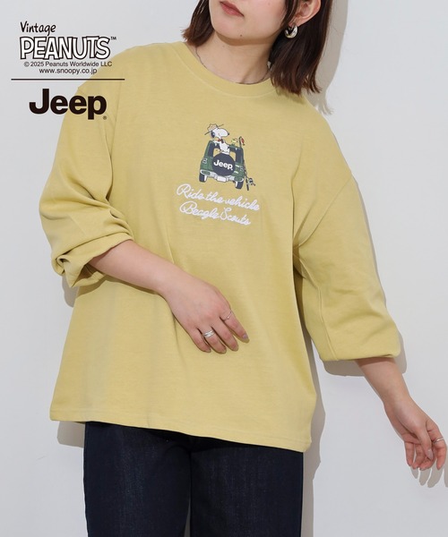 PEANUTS(ピーナッツ)の「PEANUTS×Jeep チェーンステッチ刺繍オーバーサイズ長袖Tシャツ(Tシャツ/カットソー・メンズ・マスタード/ブラック/カーキ・S/M/L/LL)」の17枚目の写真